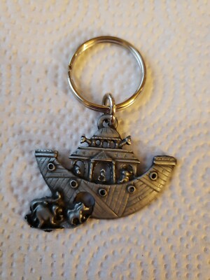 Keychain NOAH'S ARK Key Chain TWO by TWO Pewter Animals 