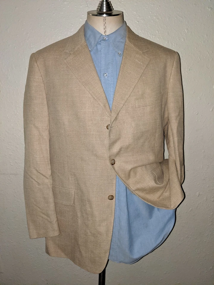 Blazer Abrigo Deportivo Chaqueta 42R Brooks Brothers Beige Lana Seda 4 TEMPORADAS  Foto 2 de 4
