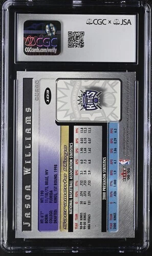 Jason Williams Auto CGC JSA 2000-01 Fleer Futures White Chocolate Kings #103 Foto 2 de 2