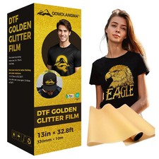 US Stock 13" x 32.8ft DTF Golden Glitter Film Roll Heat Transfer Film Cold Peel
