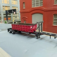 Custom Built 1/87 HO Scale Roll Off Semi Trailer & Dumpster. 3D Printed Model.