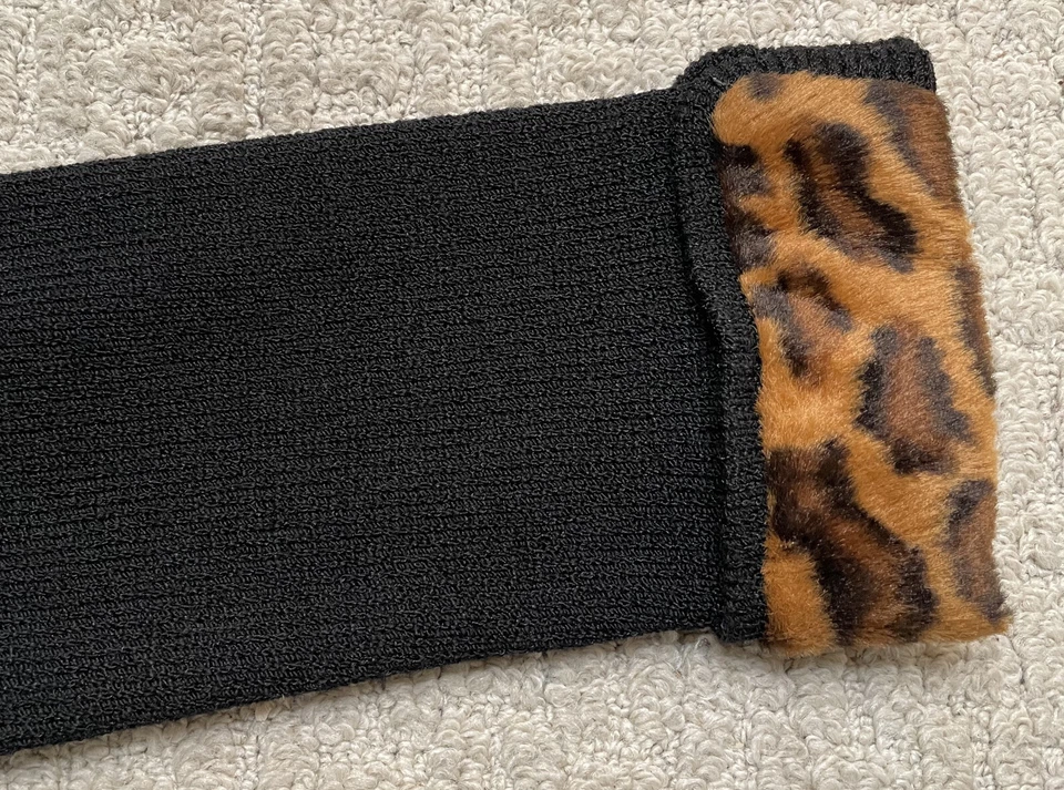 Don Sayres Neiman Marcus черный вязаное платье 8 искусственного тигрового меха DBL грудью кнопка - Изображение 4 из 4