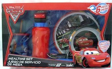 Cars 6 Piece Mealtime Dinnerware Set,Plate,Bowl,Fork Spoon,Sports Bottle Sip Cup