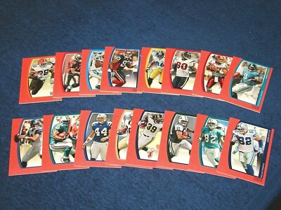 2009 TOPPS UNIQUE FOOTBALL 16 DIFFERENT RED PARALLEL CARDS /799 (18-68)