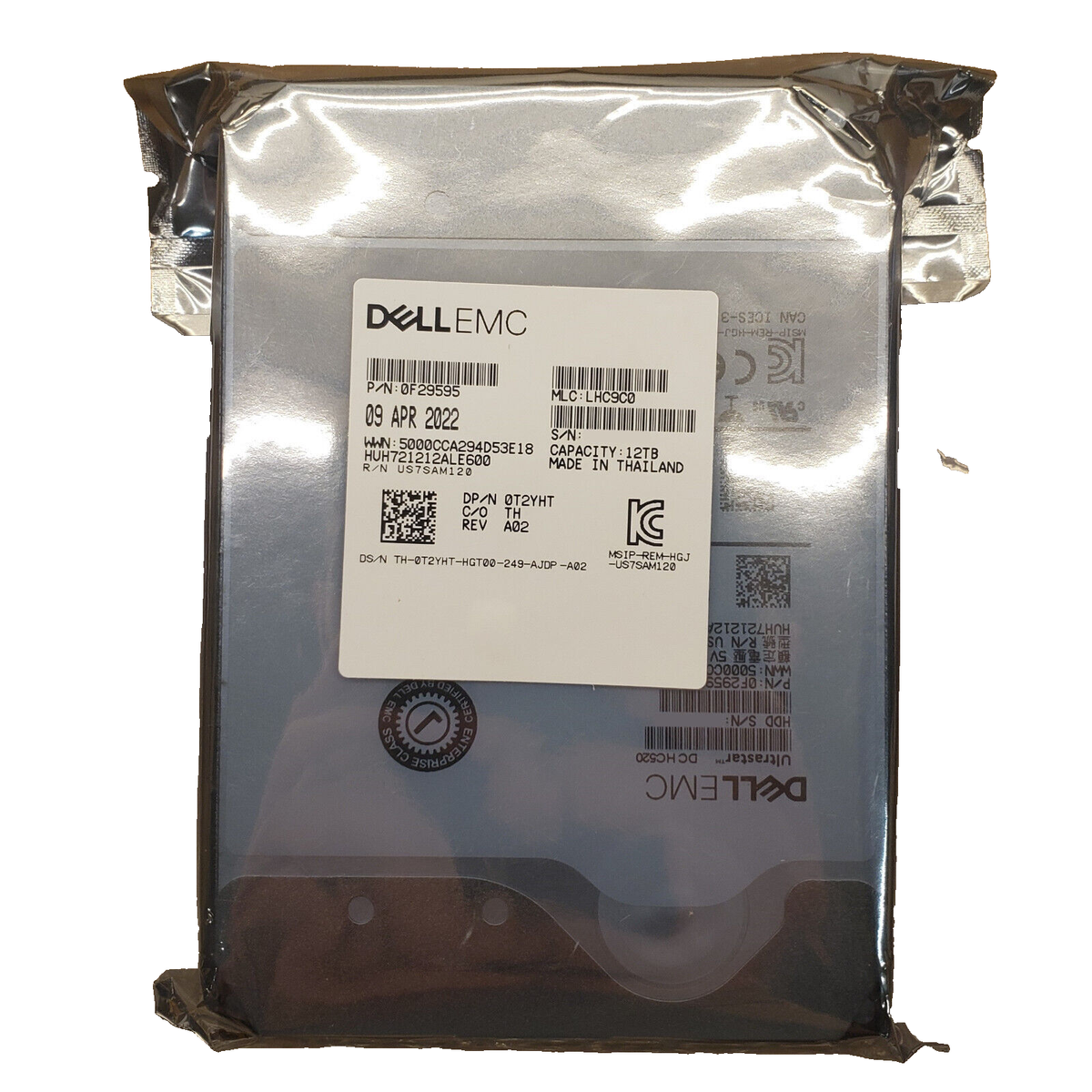 Dell T2YHT 0F29595 12TB SATA 7.2K 6GBs 512e 3.5