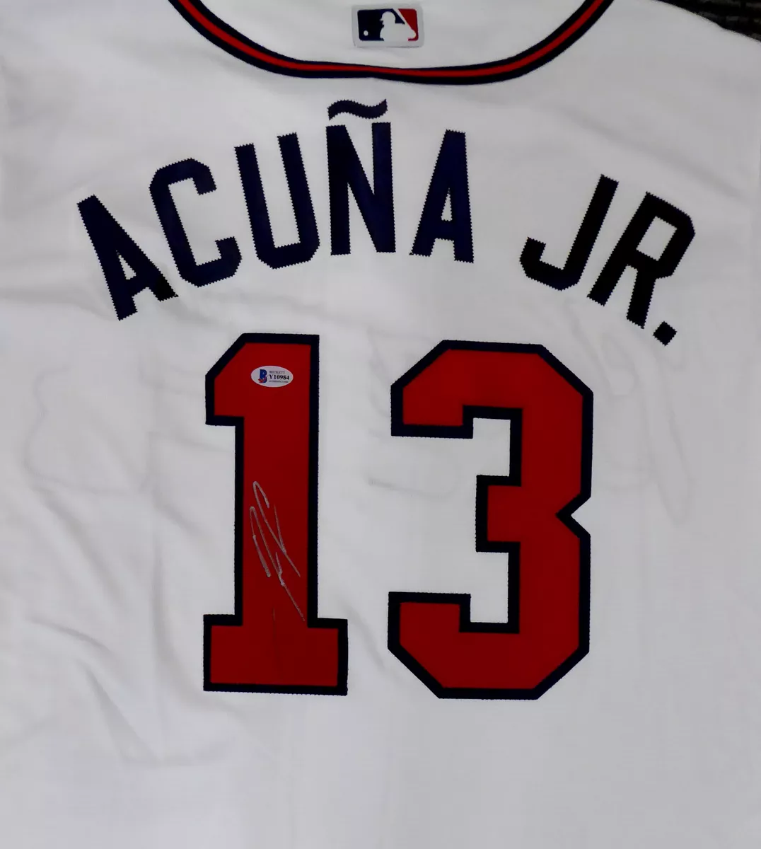 Download Ronald Acuna Jr. White Uniform Wallpaper