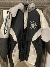 Vintage Oakland Raiders Trench Parka Jacket Pro Player Ultra Rare