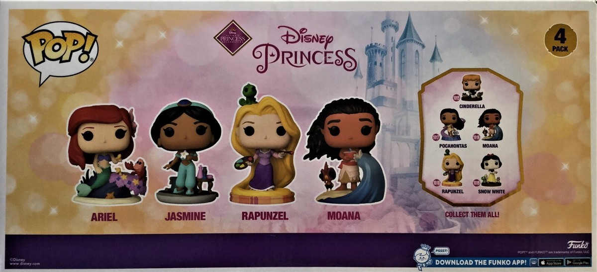 Funko POP! DISNEY Princess 4 Pack ARIEL / JASMINE / RAPUNZEL