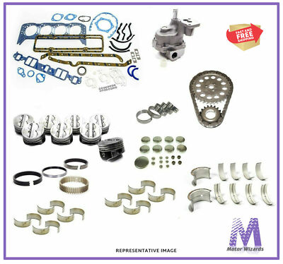 MERCRUISER Chevy GM 2.5L 153 Marine Engine Overhaul Kit Oil Pump Pistons Gkt 2PC