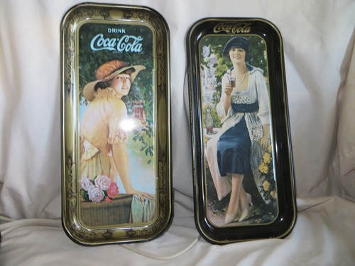 Coke Coca Cola Metal Serving Trays. 1972 1973 Vintage. Lot Of 2