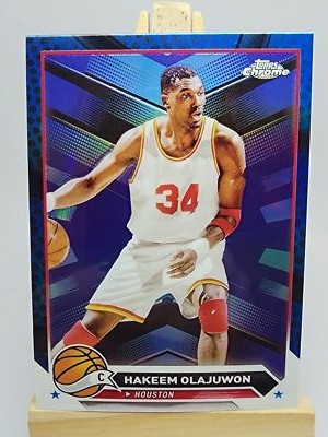 Hakeem Olajuwon 2023-24 Topps Chrome Blue Basketball #52 Houston Rockets