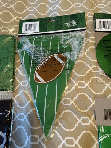 4 Pack Football Party Decorations Disposable Tablecloth, Flag Banner, Party Tape - Picture 7 of 9