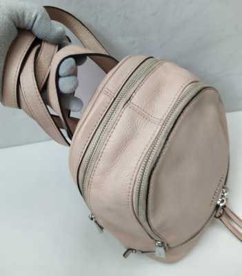Michael Kors Rhea Beige Pink Pebbled Leather Zipper Pockets Backpack Michael Kors Rhea Beige Pink Pebbled Leather Zipper Pockets  main image 2