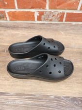 Iconic Crocs Comfort Black Unisex Slide Sandals Rubber Slip-Resistant Size 9