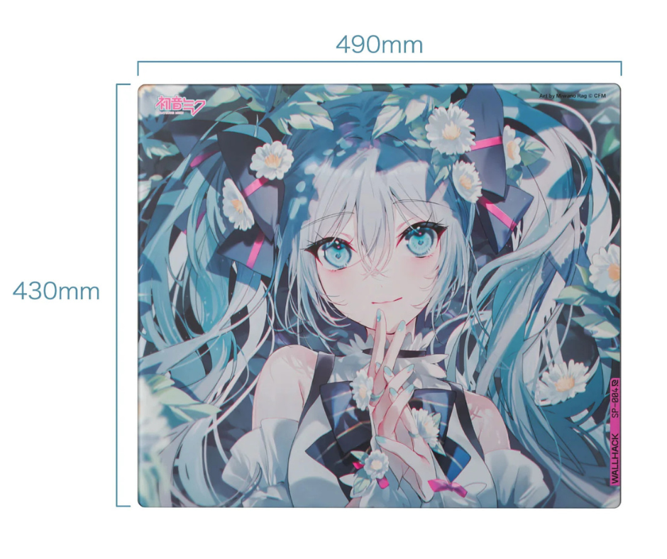 Wallhack Hatsune Miku gaming mouse pad Glass Pad 490 x 430 SkyPAD