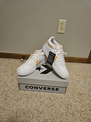 Converse Fastbreak Pro Mid White Best Zest Orange A10344C SIze Mens 8/Womens 9.5
