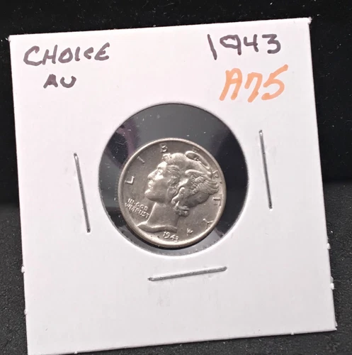 1943 MERCURY SILVER DIME - CHOICE AU - A75