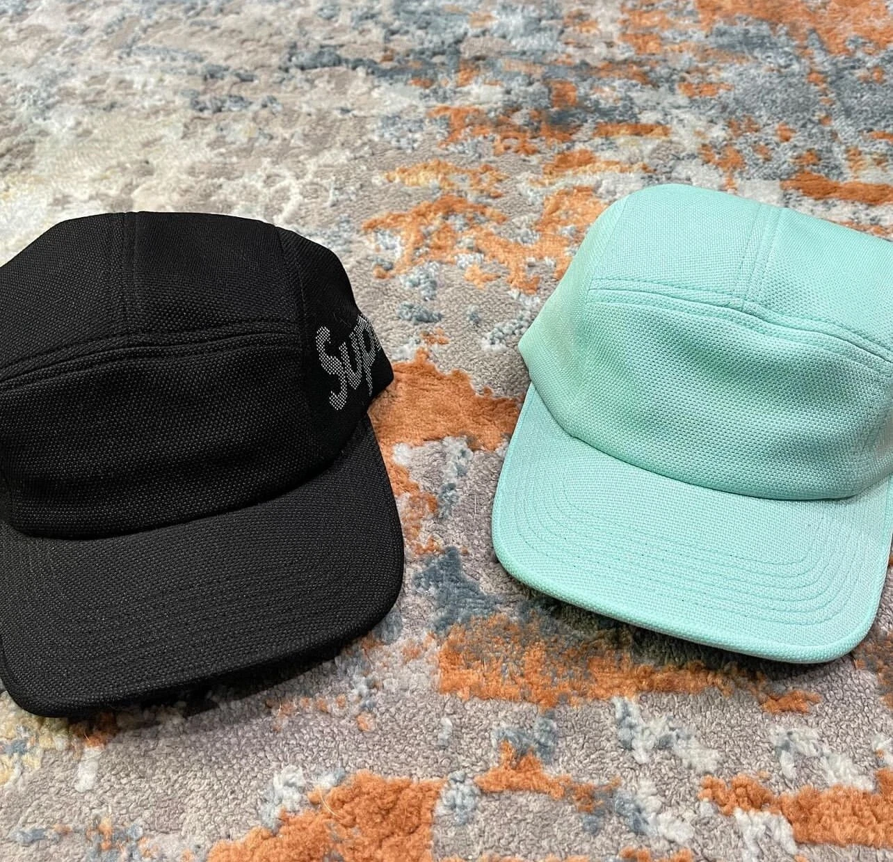 Casquette de camp piquée jacquard suprême neuve Ss21 bleu comme neuve