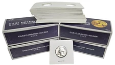 200 Quarter 2x2 Premium Cardboard Coin Holders 25 Cent Paper Mylar Flip Storage