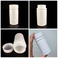 10Pcs Tablet Container Holder White Plastic Empty Medicine Bottles Capsule Pill