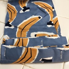 Shower Curtain set With Hooks. Blue With Bananas