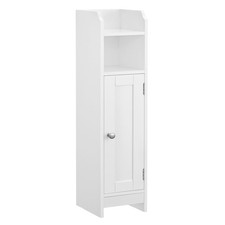 VASAGLE Slim Bathroom Floor Storage Cabinet with Door and Shelves Freestanding