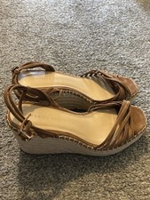 Veronica Beard Ravina Brown Suede Platform Wedge Ankle Strap Shoes Size 10