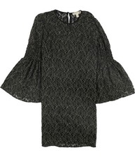 Michael Kors Womens Metallic Lace Midi Dress
