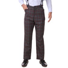 Steampunk Cosplay Costume Classic Victorian Men's Pants Trousers BlackCheck