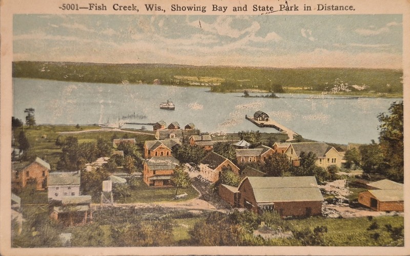 WIS Fish Creek, Showing The Bay & State Park, Unposted Postcard c1915