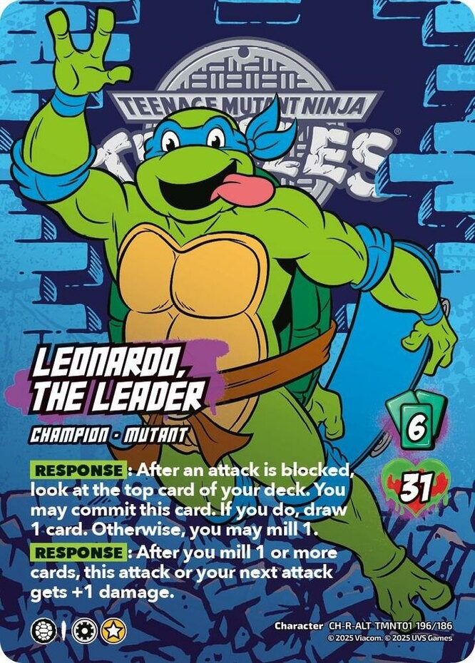 1X-Leonardo, the Leader (Alternate Art) (196) - Foil-TMNT01