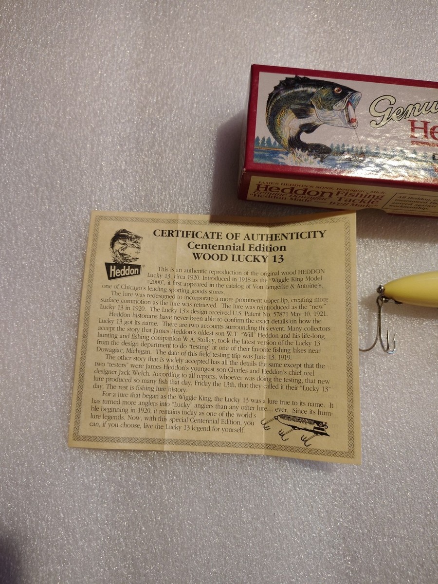 Genuine Heddon Centennial Edition Dowagiac #2500W-RH Lucky 13