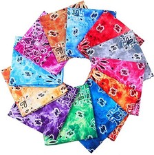 6-12 Double Sided Tie Dye Paisley Print Bandana 100 COTTON Handkerchief 22x 22