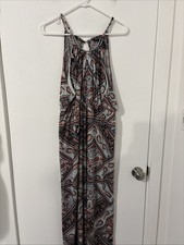 Rouge Collection Stunning Paisly Maxi Dress High Waist, Slits, Boho Festival 3X