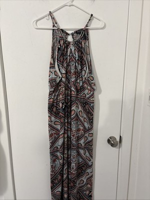 Rouge Collection Stunning Paisly Maxi Dress High Waist, Slits, Boho Festival 3X