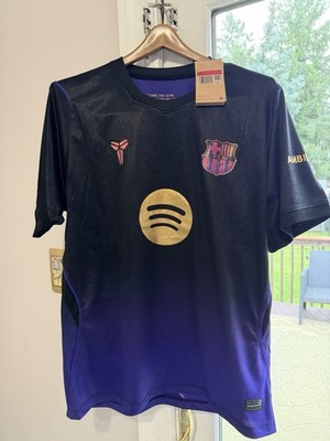 Nike FC Barcelona Kobe Bryant Men s Soccer Jersey Size L Black/Purple