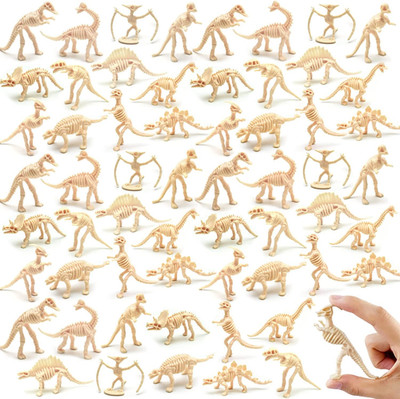 60 Pack Dinosaur Fossil Skeletons,Plastic Figures Dino Bones,Dinosaur Skeleton T