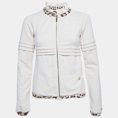 Roberto Cavalli Kids Beige Cotton ZipUp Jacket 10Yrs
