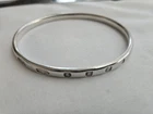 Vintage Hallmarked 925 Silver BANGLE Bracelet G O 925 Lion Castle C Head (#14)
