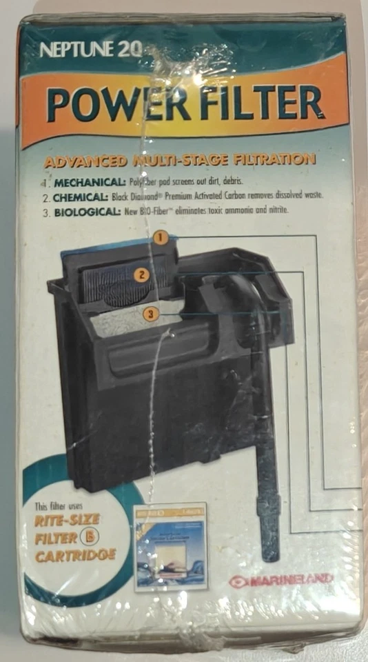Filtro de potencia Marineland Neptune 20 15-20 galones pecera biofiltro - Nuevo Foto 4 de 4