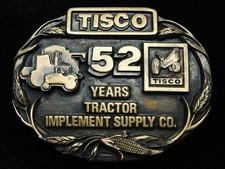 QH15146 VINTAGE 1987  TISCO TRACTOR IMPLEMENT SUPPLY CO. 50 YEARS  BELT BUCKLE