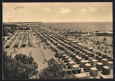 Cartolina Grado, La spiaggia 1958 