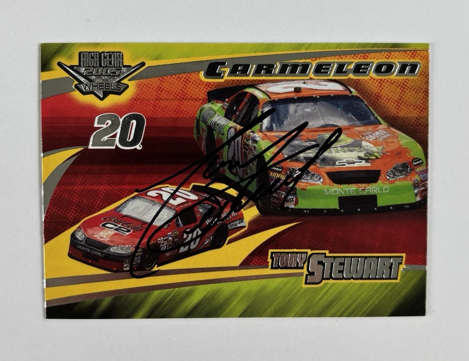 Tony Stewart Hand Signed Press Pass & Wheels Autographed Cards - Lot Of 3!! - Image 3 of 4