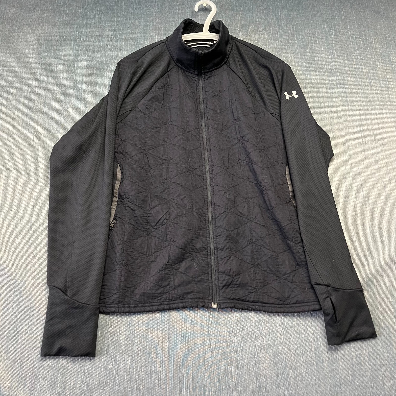 Under Armour ColdGear Women's Jacket Size XL Black Quilted Full Zip Activewear