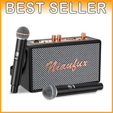 Compact Karaoke System with Wireless Microphones