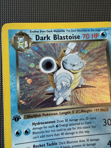1st Edition Dark Blastoise Holo 3/82 Team Rocket MP Pokemon Nice Corners & Back - Picture 8 of 14