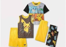 KIDS pokemon pajama Set 5 Pieces SIZE 4 SUPER CUTE AND COMFY New