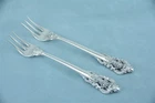 2 Wallace Grande Baroque Sterling 5-3/8" Seafood Cocktail Forks No Monogram