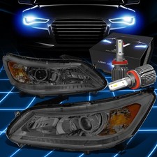 Fit 2013-2015 Honda Accord Sedan Projector Headlight Wled Kitcool Fan Smoked
