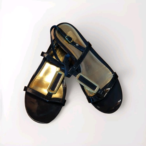 Lauren Ralph Lauren Kat Sandals Womens 11B Black Patent Leather Strappy